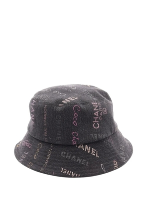 CHANEL Pre-Owned 1986-1988 Crusher denim bucket hat - Black