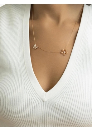 Lisa Nik 18K rose gold sapphire charm necklace