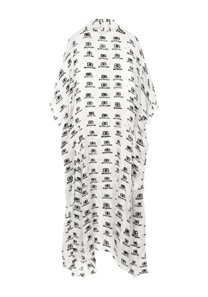 Balenciaga Pre-Owned 2000s BB logo all-over shirt dress - White