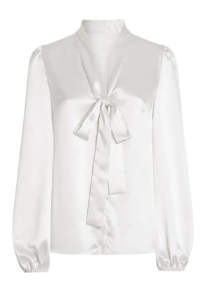 Dolce & Gabbana satin tie-neck blouse - White