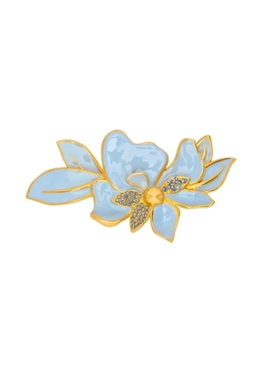 Oscar de la Renta crystal-embellished flower brooch - Gold
