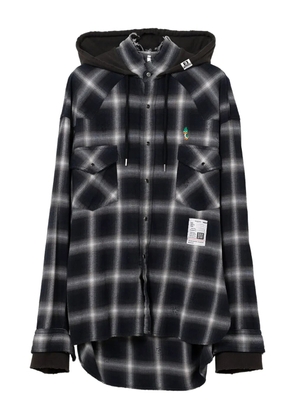 Maison MIHARA YASUHIRO hooded plaid shirt - Black