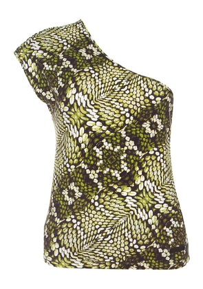 Just Cavalli Vintage Pre-owned one-shoulder snake-print top - Green