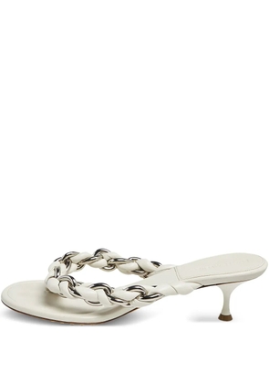 Bottega Veneta Pre-Owned 60mm chain-embellished sandals - White