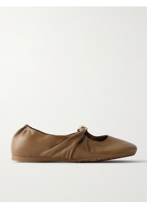 LOEWE - Pebble Embellished Leather Ballet Flats - Brown - FR35,FR36,FR37,FR38,FR39,FR40,FR41,FR42