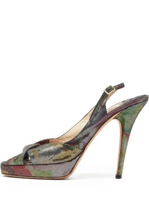 Jimmy Choo Pre-Owned 120mm metallic heeled sandals - Silver