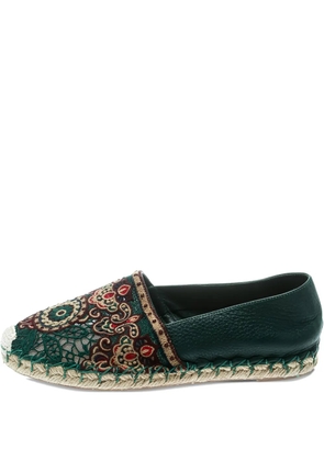Valentino Garavani Pre-Owned leather lace espadrilles - Green