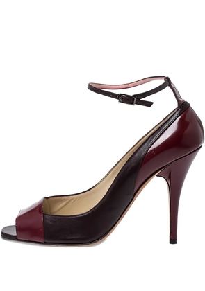 Jimmy Choo Pre-Owned 105mm patent leather stiletto ankle-strap pumps - Black