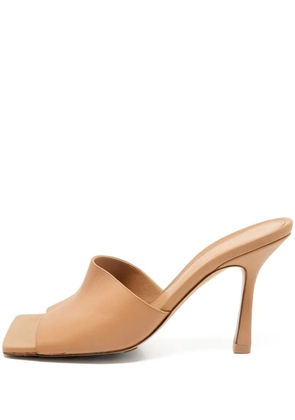 Bottega Veneta Pre-Owned 95mm square-toe leather sandals - Neutrals