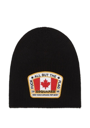 DSQUARED2 logo-patch beanie - Black