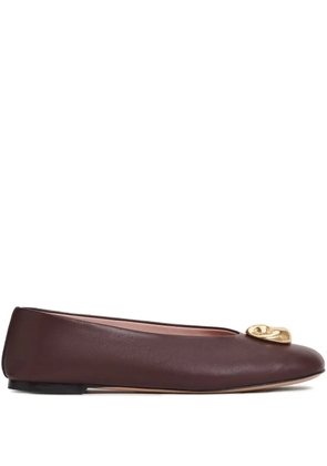 Fabiana Filippi button-embellished ballet flats - Brown