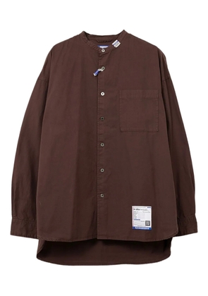in･stru(men-tal). band-collar long-sleeve shirt - Brown