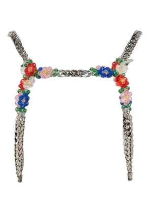 Noir Kei Ninomiya Beads X chain braces - Silver