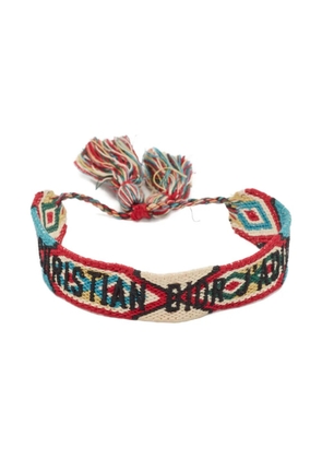Christian Dior Pre-Owned logo-embroidered bracelet - Neutrals