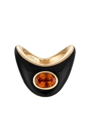 ZAHN-Z 14K yellow gold Big Zaha onyx and citrine ring