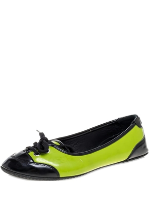 Dolce & Gabbana Pre-Owned lace-detailing leather ballet flats - Green