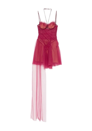 Nensi Dojaka asymmetric draped mini dress - Red