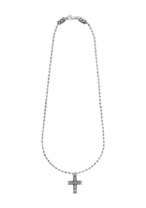Emanuele Bicocchi beaded Notre-Dame cross chain necklace - Silver