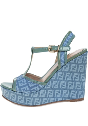 Fendi Pre-Owned 75mm platform wedge sandals - Blue