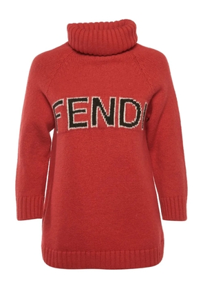 Fendi Pre-Owned logo-detail high-neck sweater - Red
