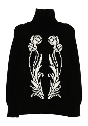 Monse art deco-intarsia knit jumper - Black