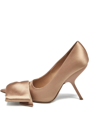 Ferragamo Pre-Owned satin bow-detail pumps - Neutrals