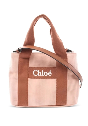 Chloé Pre-Owned logo-detail corduroy tote bag - Pink