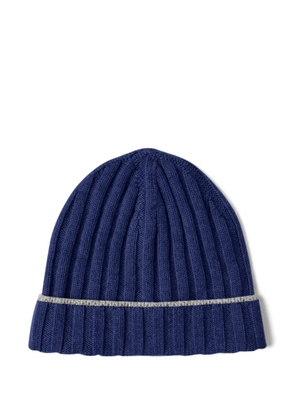 Brunello Cucinelli ribbed cashmere beanie - Blue