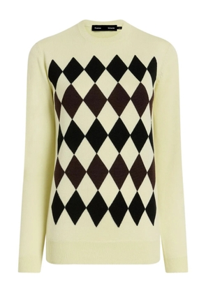 Proenza Schouler diamond-pattern merino wool-silk blend sweater - Yellow