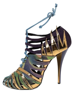 Pierre Hardy 120mm cut-out lace-up boots - Yellow