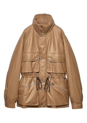 Prada Nappa leather coat - Neutrals