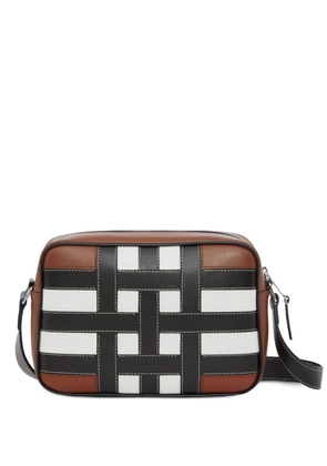 Burberry check-pattern leather crossbody bag - Brown