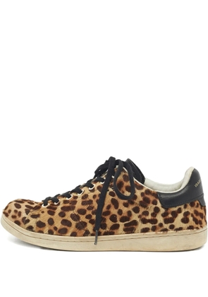 ISABEL MARANT leopard-print pony-fur sneakers - Brown