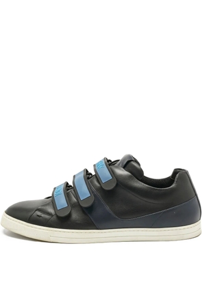 Fendi Pre-Owned leather strap sneakers - Black