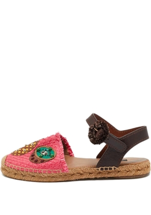 Dolce & Gabbana Pre-Owned leather-raffia espadrilles - Pink
