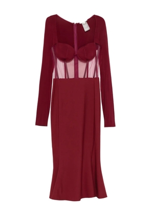 Nensi Dojaka mesh-panel midi dress - Red