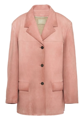 Prada single-breasted suede blazer - Pink