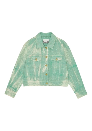 GANNI crystal-embellished jacket - Green