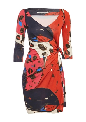 DVF Diane von Furstenberg print tie-detail mini dress - Red