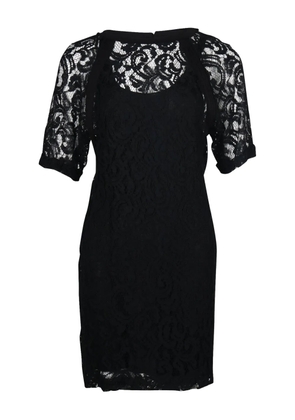Maje lace short-sleeve mini dress - Black