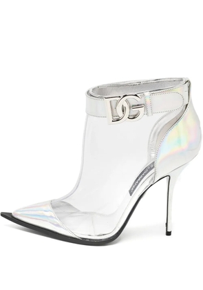 Dolce & Gabbana Pre-Owned 110mm pointed-toe clear ankle boots - Silver