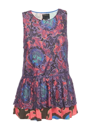 Cavalli Class lace floral top - Purple