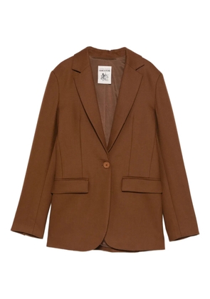 Semicouture notched-lapel pocket blazer - Brown