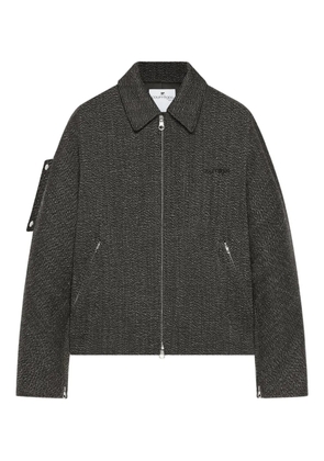 Courrèges textured zip-up jacket - Grey