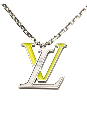 Louis Vuitton Pre-Owned 2021 Silver Plated LV Colors Pendant Necklace costume necklace