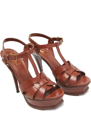 Saint Laurent Pre-Owned Tribute intertwined-straps sandals - Brown