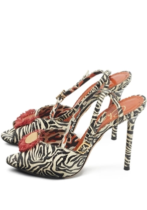 Charlotte Olympia Izzy Gone Wild snakeskin-embossed pumps - White