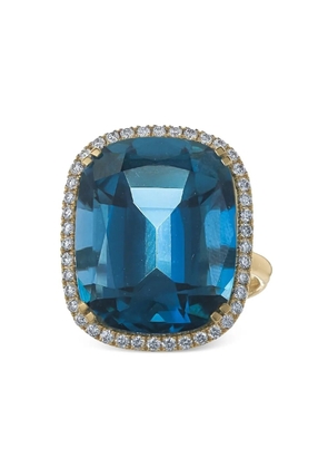 Goshwara 18K yellow gold Gossip diamond and topaz ring
