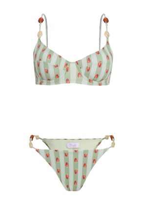 Brigitte Eva strawberry-print bikini - Green