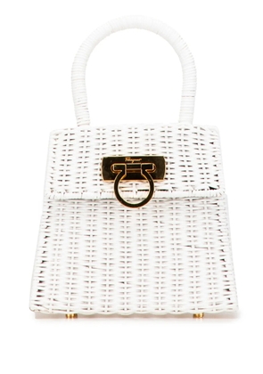 Ferragamo Pre-Owned 2010-2025 Straw Gancini handbag - White